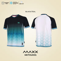 MAXX Unisex Black-teal T-Shirt MKTOU001