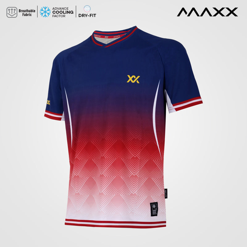 MAXX Unisex Navy-red T-Shirt  MKTOU001